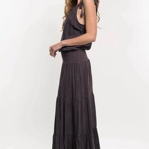 Lovestitch Gray Embroidered Eyelet Maxi Dress size‎ L